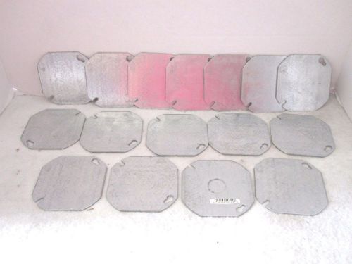 RACO #722 4 INCH BLANK FLAT STEEL OCTAGON COVER-LOT OF 15-NEW-FREE SHIPPING
