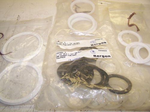 33) BERGEN ASSORTED SIZE PTFE SANITARY GASKET  TRI CLAMP TEFLON FITTING 33 PIECE