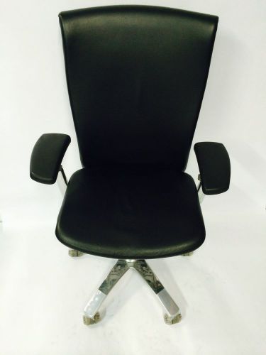 KNOLL BLACK LEATHER  LIFE CHAIR