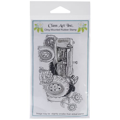 &#034;Class Act Cling Mounted Rubber Stamp 3&#034;&#034;X5.5&#034;&#034;-Tractor&#034;