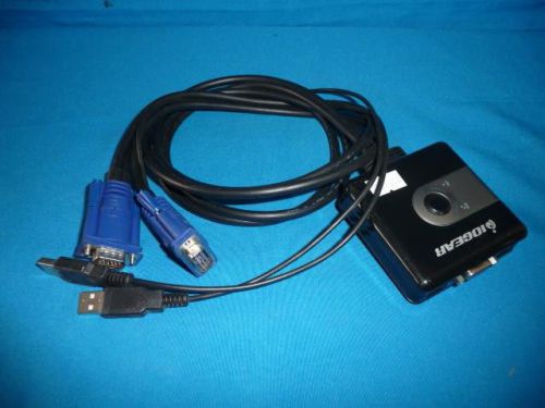 Iogear GCS42UW6 2 Port USB KVM  Switch Built In Cables