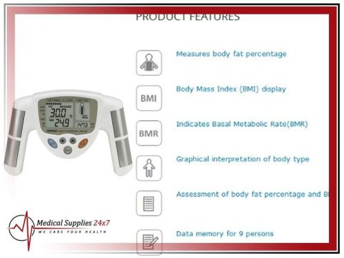 Omron hand held (hbf-306) body fat analyzer monitor and body fat percentage for sale