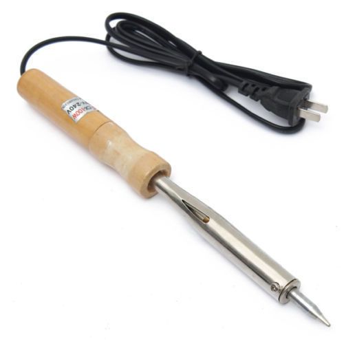 AC 220V-240V 100W Wood Handle Electric Soldering Iron Weld Strong Thermo Heat