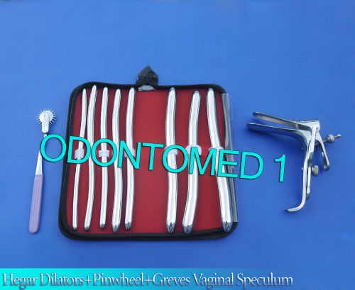 HEGAR DILATOR SOUNDS 8 PCS+ PURPLE PINWHEEL &amp; GRAVES SPECULUM LARGE