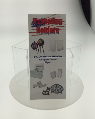 3 Pocket Tri-Fold Brochure Holder Rotating Counter Display Spinning