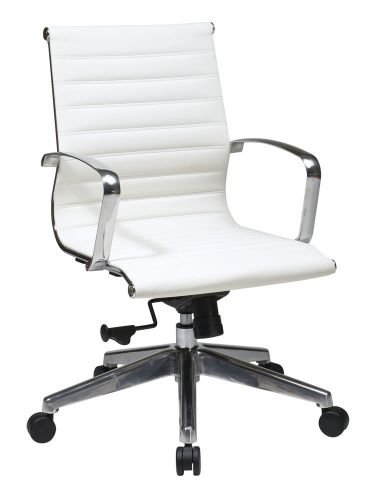 Mid Back White Bonded Leather Chair