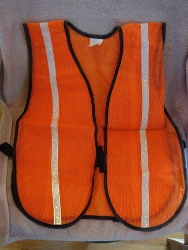 Orange Safety Vest V211WR Polyester Mesh Vest 3/4&#034; Reflective Stripe