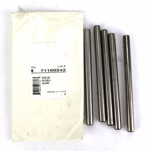Made in usa long drill blank 3/8&#034; x 5&#034; hss +0.0000 to -0.0003&#034; tol qty 5 c5 for sale