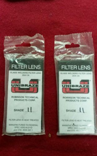 2 glass welders filter lens &#034;unibraze&#034;shade 11now only$5 each free fast shipping