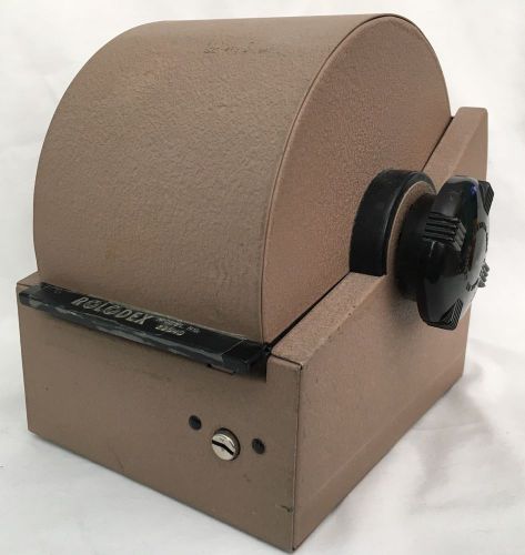 Cool Rolodex Metal Rotary Index Card File Model #2254D, Industrial Putty Color