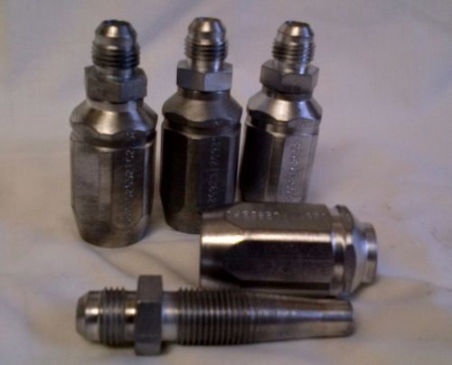 Lot of 4 Aeroquip Reusable Hose Fitting JIC Male Rigid -4 x 1/4&#034; hose 100R2AT