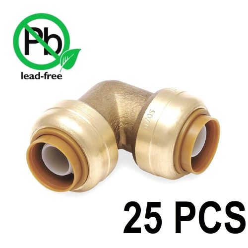3/4&#034; sharkbite style (push-fit) push to connect lead-free brass elbows 25 pcs / for sale