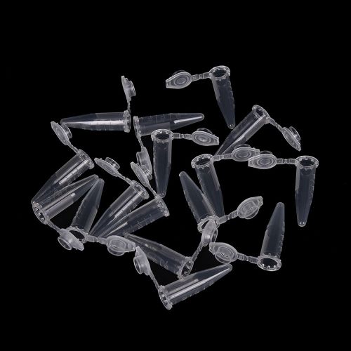 50 x 1.5ml lab clear micro plastic test tube centrifuge vial snap cap container for sale