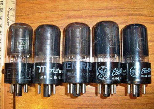 5 Strong Assorted GE made 6V6 Tubes - Lot #2