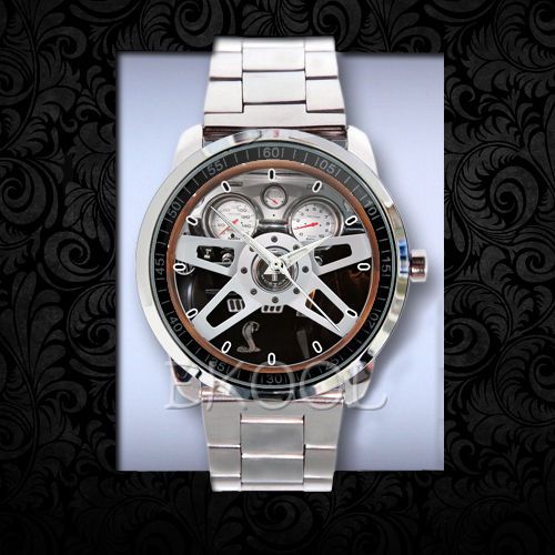 419 1967 FRD Mustang Shelby Gt500 steering Wheel Design On Sport Metal Watch