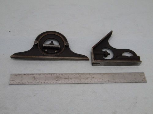 Brown &amp; Sharpe 12&#034; Combination Square No. 4 protractor and right angle heads #2