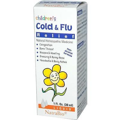 Natra-Bio Childrens Cold and Flu Liquid, 1 Ounce -- 6 per case.