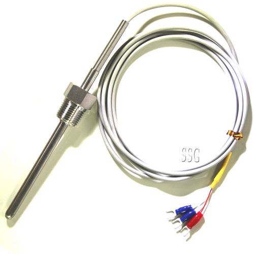 Ssg high temperature cable pt100 rtd w/12.7mm(1/2&#034;)thread thermometer sensor 1m for sale