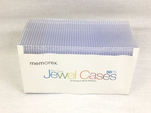 New Memorex 50 Pack Slim Clear DVD CD Jewel Cases #2027