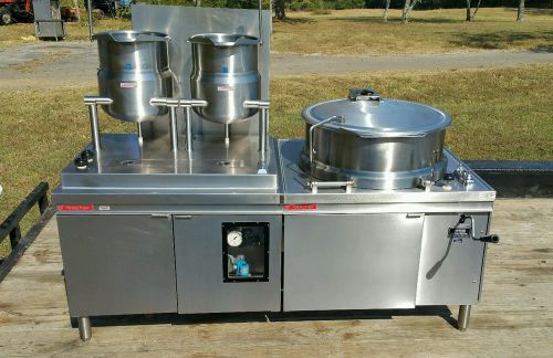 Market Forge M36G300A boiler MT40 direct steam kettle, MT6T6 twin tilting kettle