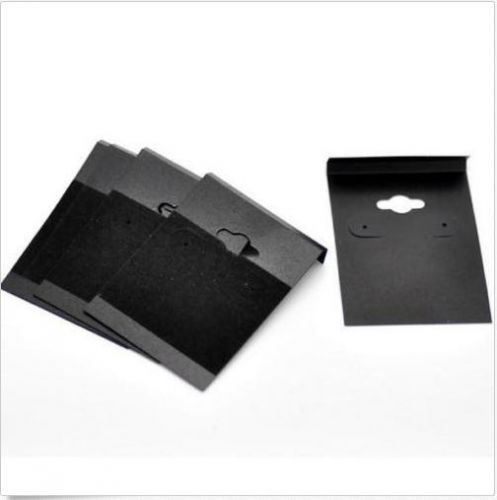 Free Ship 50Pcs Black Ear Hooks Earring Plastic Display Cards 6.2x4.5cm