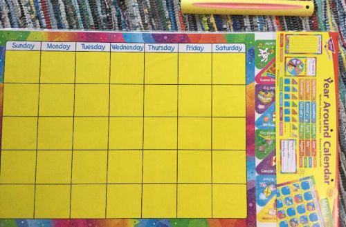 5X Trend Large Year Around Calendar Bulletin Board Set, 22&#034; x 17&#034; Teacher T-8096
