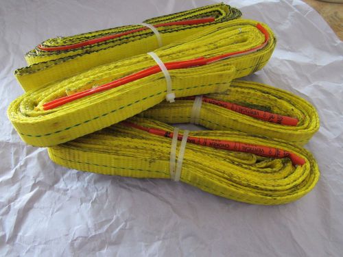 Lot of 4 industrial grade web sling/lifting straps 1&#034;wide  x 11&#039; long for sale