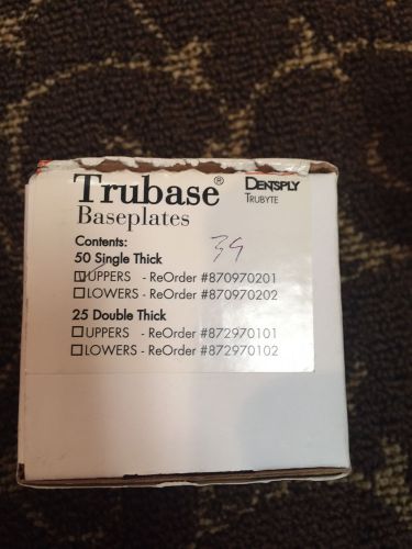 Dental Lab Dentsply Trubase Base Plates Upper Single Thick Bite Registration 38