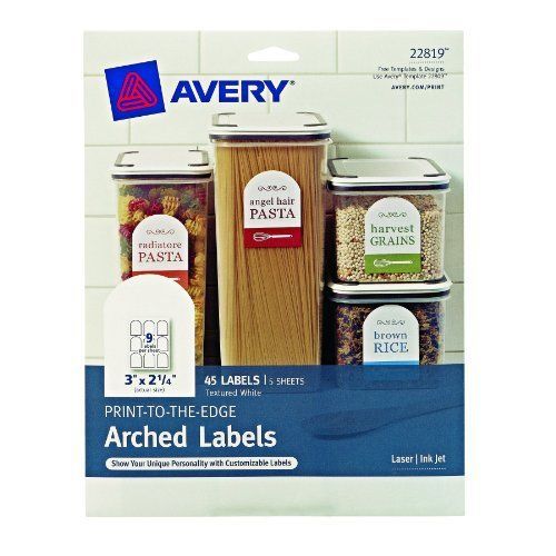 Avery Print-to-the-Edge Arched Labels, 2.25 x 3-Inches, Pack of 45 22819