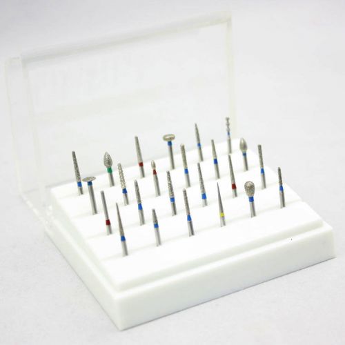 Dental diamond burs set for porcelain shouldered abutment polishing 24 pcs fg1.6 for sale