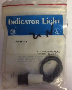 NOS Selecta Switch SL53211-4 White Incandescent 14V 15000hr Indicator Light
