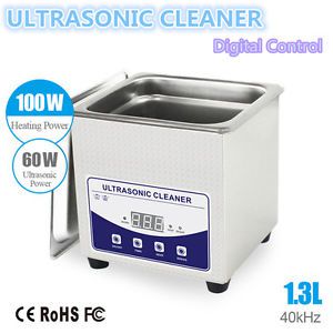 New Mini 1.3L Ultrasonic Cleaner Stainless Steel Industry Heated Heater w/Timer