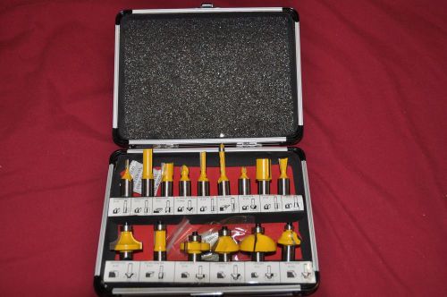 New router bit set of 15 count  1/2in shank bits for sale