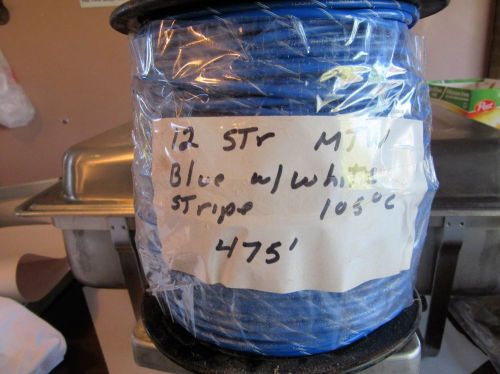 12 GUAGE STRANDED BLUE w/ WHITE STRIPE  MTW-TEW MACHINE TOOL WIRE 475&#039;