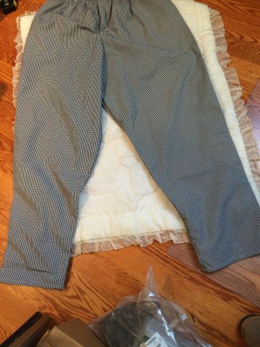 Regent Chefs Checkered Elastic Drawstring Mens Pants Size 3XL with Zipper NWOT