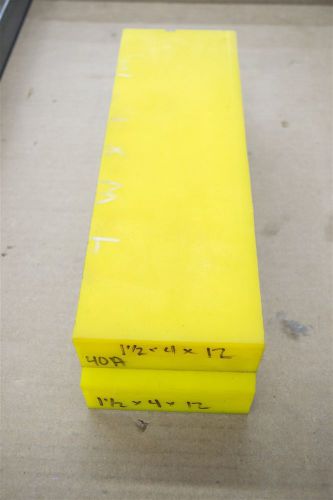 Urethane 1.5&#034;x4&#034;x12&#034; Block 40A Durometer Yellow Bar Polyurethane Acrotech