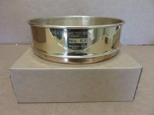 Hogentogler test sieve no. 635 brass 8&#034;-fh-br-ss-us-635 20um. / 0.0008&#034; for sale
