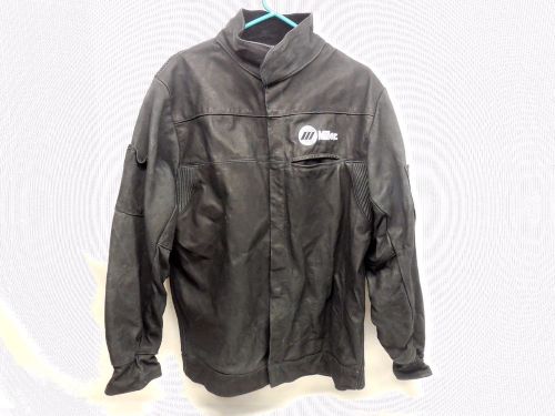 MILLER ELECTRIC Black Pigskin Leather Welding Jacket, Size: Large