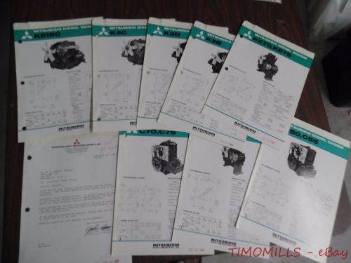 1979-80 Mitsubishi Diesel Engine Catalog Sheet Lot C50 C70 K2B K3B K3D K4C KE150