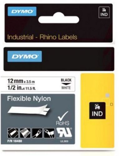 Dymo 18488 1/2 inch flexible industrial strength nylon label for rhino 1000/3000 for sale
