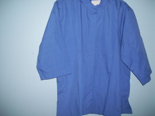 Chefs shirt / coat / jacket new nwt blue  hidden buttons cuffed 3/4 sleeves for sale