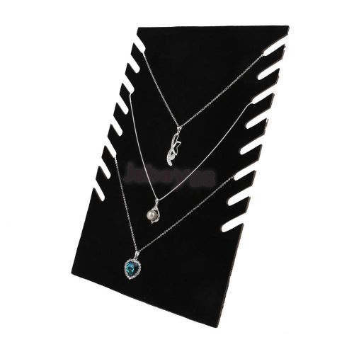 Black Velvet Jewellery Necklace Chain Pendant Display Show Holder Stand