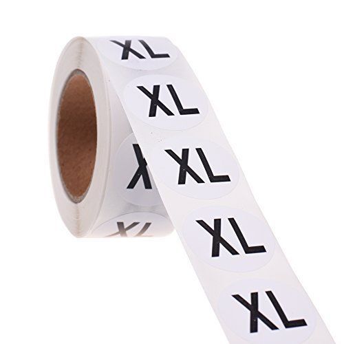 BCP 1 Inch White Blank Round Adhesive Clothing Size Stickers for Apparel Retail,