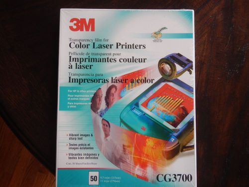 (NEW) 3M Transparency Film For Color Laser Printers CG3700 (50 Sheets)SEALED BOX