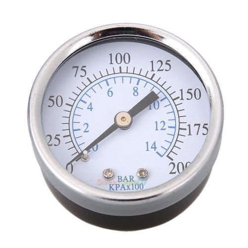New air pressure gauge air compressor hydraulic 2&#034; face 0-200 back mnt 1/4&#034; npt for sale