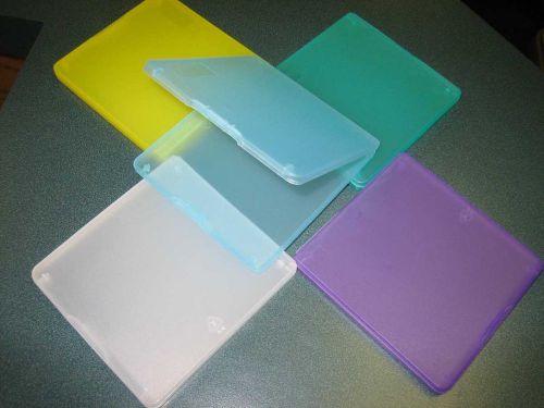 20 NEW 3.5&#034; FLOPPY DISKETTE CASES, CLEAR/PURPLE/GREEN/BLUE/YELLOW
