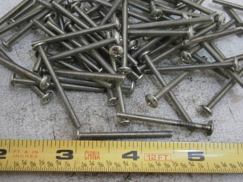 Machine Screw #4/40 x 1-1/2 Long Phillips Truss Head Steel Zinc Lot of 100 #6069