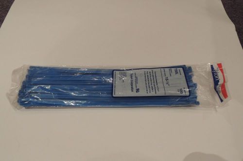 100 Tyton T50L 15 1/2&#034; Blue Color Cable Zip Ties Tie Wrap Strap