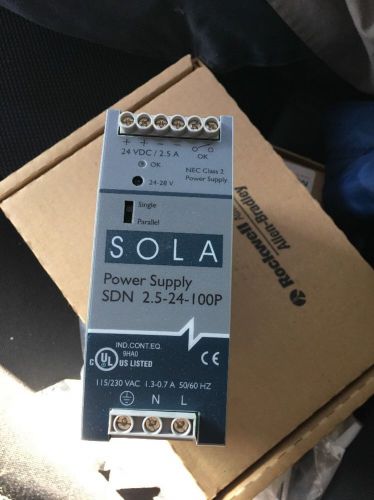 Sola SDN 2.5-24-100P Power Supply; AC-DC; 24V@2.5A New