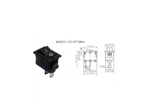 20 Micro Rocker Switch Black, 2 Pin On Off (SPST) AC 3A AC 250V KCD11 USA Seller